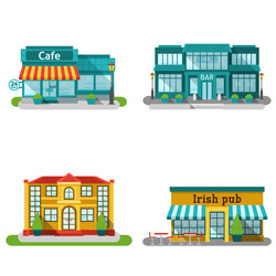 City public buildings set Royalty Free Vector Image