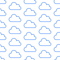 Cloud data storage seamless pattern with line vector