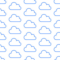 Cloud data storage seamless pattern with line vector