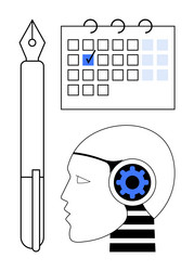 conceptual design combining scheduling planning vector image