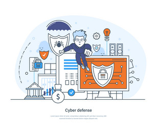 cyber defence network security digital protection vector