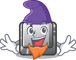 elf button a isolated with mascot vector image
