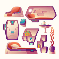 futuristic objects for spaceship cockpit vector