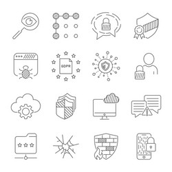 gdpr concept line icons general data vector