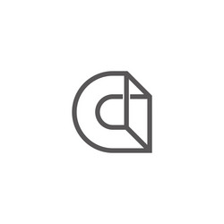 Letter dc simple loop geometric line logo Vector Image