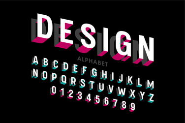 modern font design alphabet letters and numbers vector