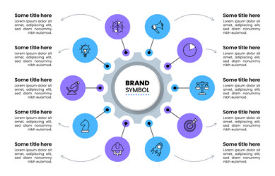 Gear Workflow Diagram Template vector image