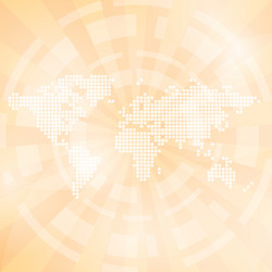 Light orange abstract background with map and rays vector