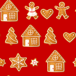 pattern with gingerbread cookies vector image