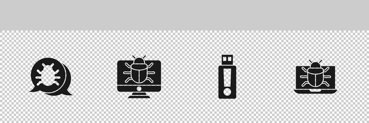 set system bug on monitor usb flash drive vector image