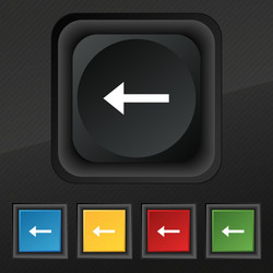 arrow left way out icon symbol set of five vector image