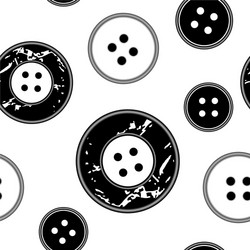 Black and white pattern with buttons vector