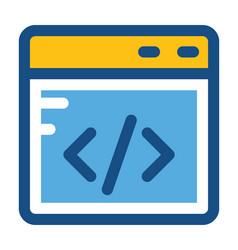 Html coding colored icon vector