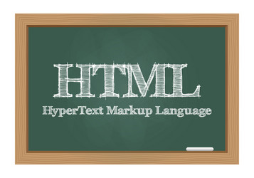 html text on chalkboard vector image