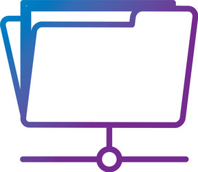 line folder file data center server vector image