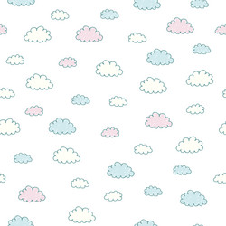 Light blue sky with white clouds seamless Vector Image