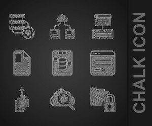set server data web hosting search cloud vector image