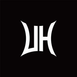 Uh monogram logo with sharped shape design vector