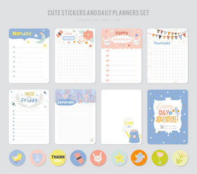 Cute calendar daily and weekly planner Royalty Free Vector