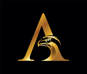 Golden eagle monogram initial letter r Royalty Free Vector