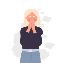 Freezing girl feeling cold vector