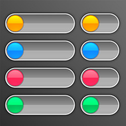 Gray buttons set in different sizes vector