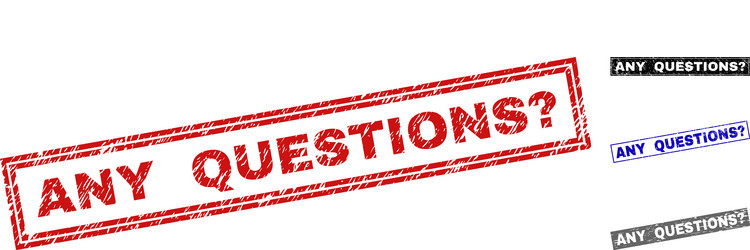 grunge any questions question textured rectangle vector image