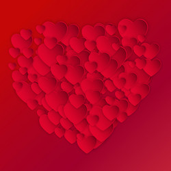 Heart valentines day background - layout cover vector