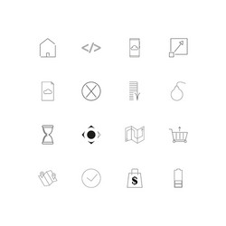 interface linear thin icons set outlined simple vector image