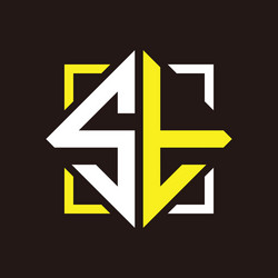 s t initials quadrangle monogram with square vector image