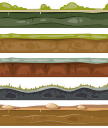 seamless grounds soil and grass for ui game vector image