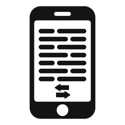 smartphone displaying editable text with double vector image