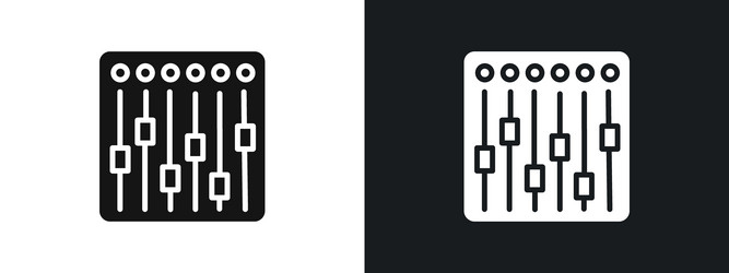 sound mixer icon linear graphics set in black vector image
