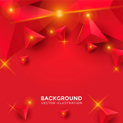 Abstract shiny red triangle background 3d vector