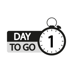 countdown timer number one focus day to go vector image