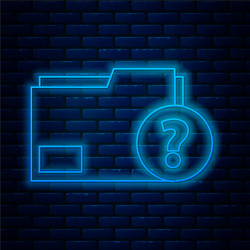 glowing neon line unknown document folder icon vector image