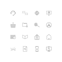 Internet of things linear thin icons set outlined vector