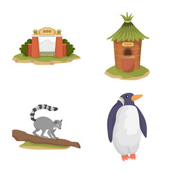 isolated object zoo and park sign set vector image