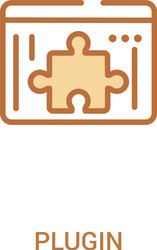 Plugin concept 2 colored icon simple line element vector