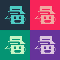 pop art chat bot icon isolated on color background vector image