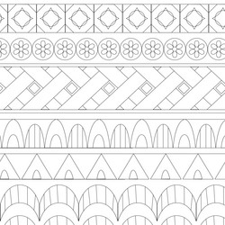 simple striped ornament with cute patterns vector