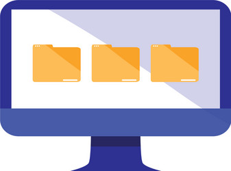 Computer with folders documents vector