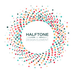 Halftone design element with random colored dots vector