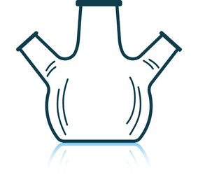 icon chemistry round bottom flask with triple vector image