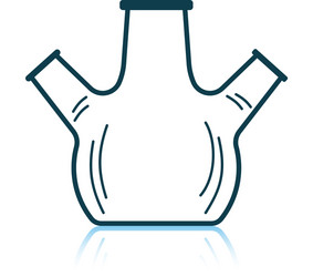 icon chemistry round bottom flask with triple vector