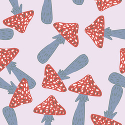 Magic mushrooms seamless pattern with random vector