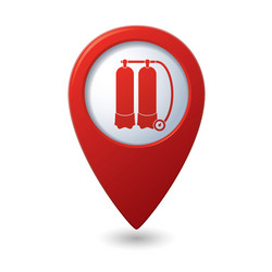 Map pointer with aqualung icon vector