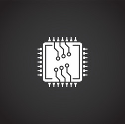 processor chip related icon on background vector image