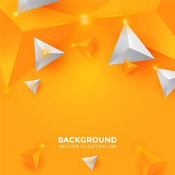 Abstract shiny yellow and white triangle vector