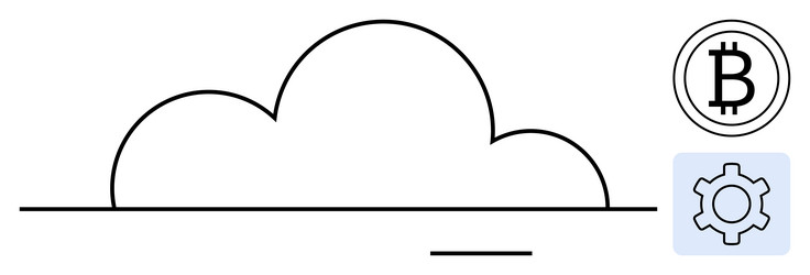 cloud storage with blockchain and cryptocurrency vector image